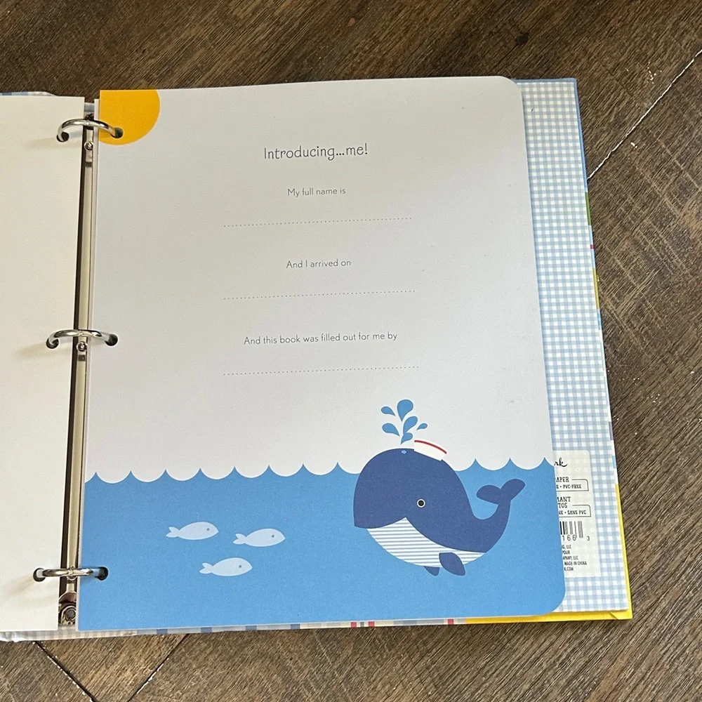 New Hallmark Baby Five-Year Memory‎ Book - Blue Plaid Customizable Nautical
